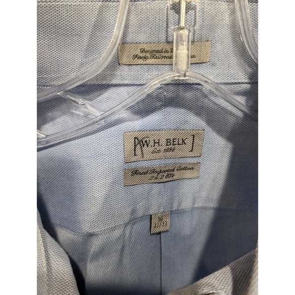 WH Belk Shirt Men 16x32/33 Blue Button Down shirt cotton long sleeve - Picture 3 of 3
